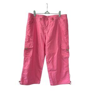 Vintage Y2K Unionbay Pink Cargo Capri Pants Size 11 Cotton